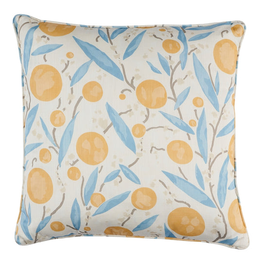So18006006 | Mirabelle 22" Pillow, Yellow and Sky - Schumacher Furniture and Accessories