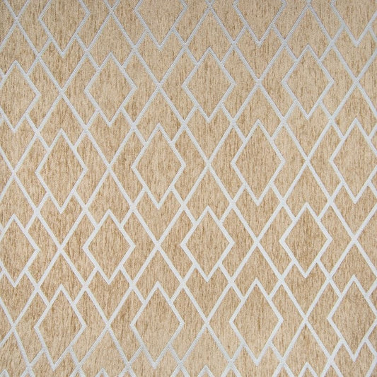 B7453 Sand | Diamond, Chenille Woven Jacquard - Greenhouse Fabric