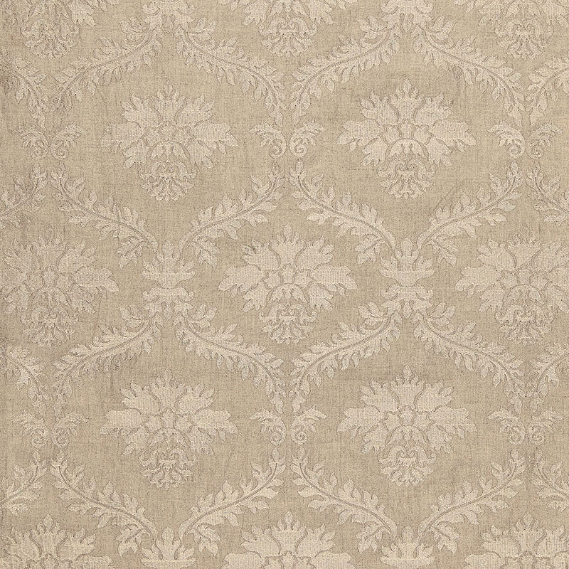 Purchase sample of 65340 Valbonne Linen Embroidery, Greige by Schumacher Fabric