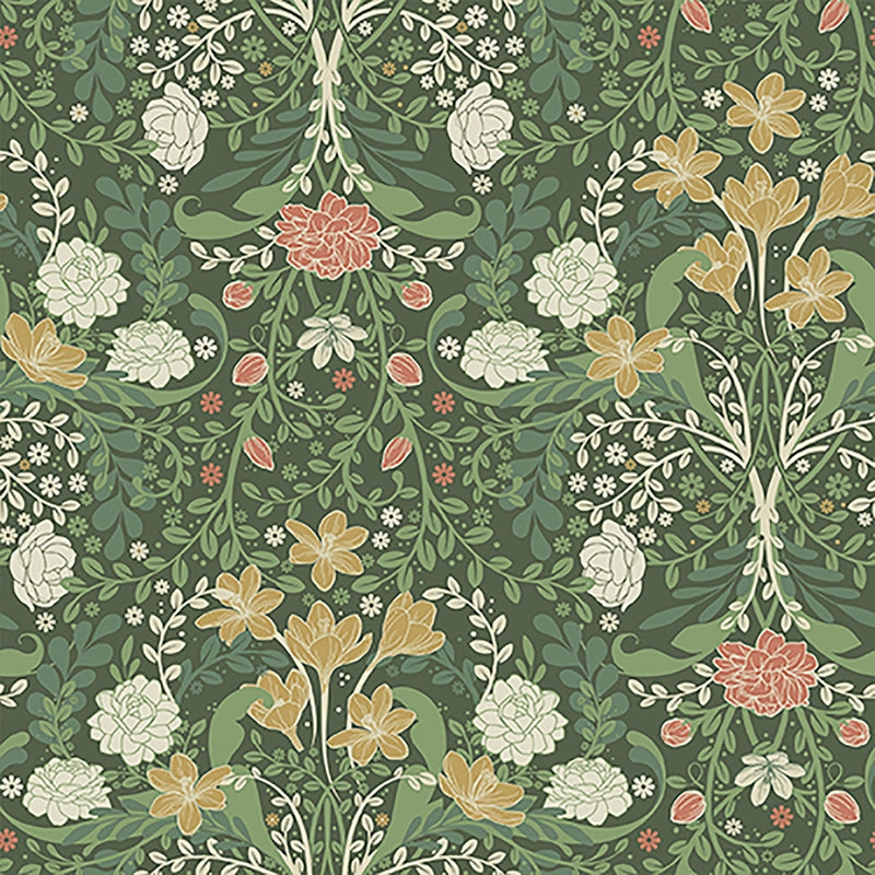 Sample 2999-24102 Annelie, Froso Green Garden Damask by A-Street Prints Wallpaper