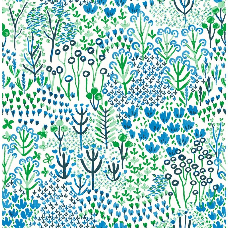 Sample 4081-26350 Happy, Chilton Blue Wildflowers by A-Street Prints Wallpaper
