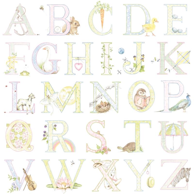 Looking DA62001 Day Dreamers Alphabet Pastel by Seabrook Wallpaper