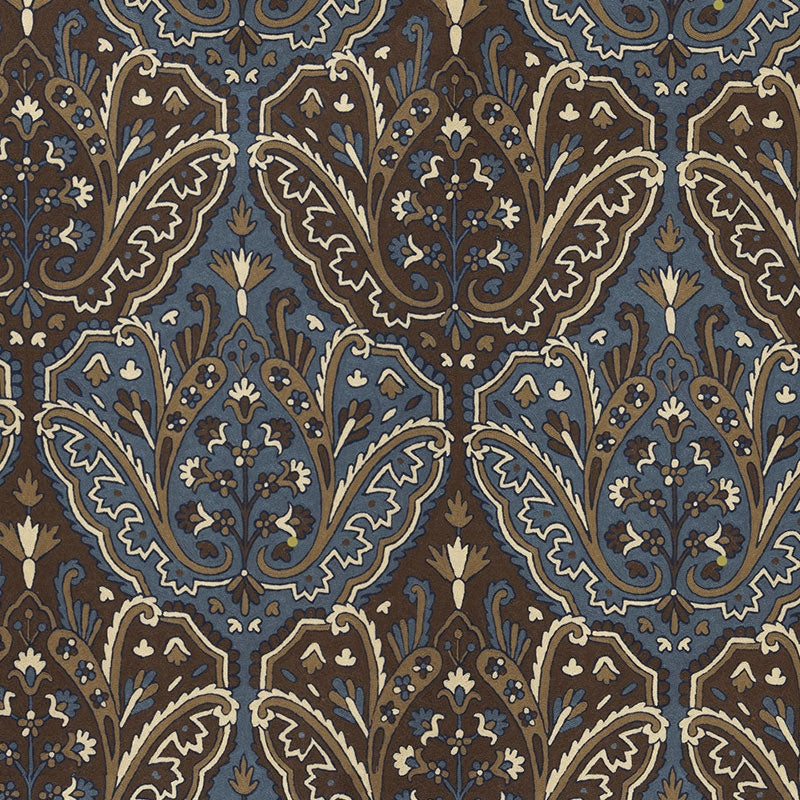 Purchase sample of 64812 Maharajah Crewel Embroidery, Indigo by Schumacher Fabric