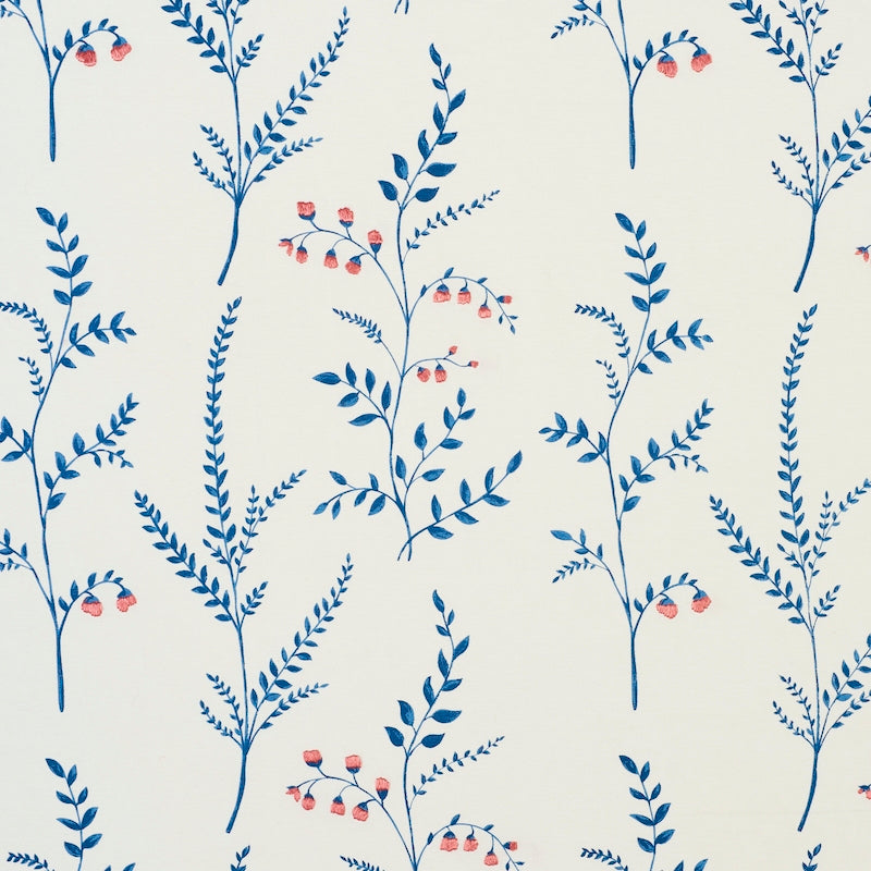 Purchase sample of 78350 Cynthia Embroidered Print, Blue by Schumacher Fabric