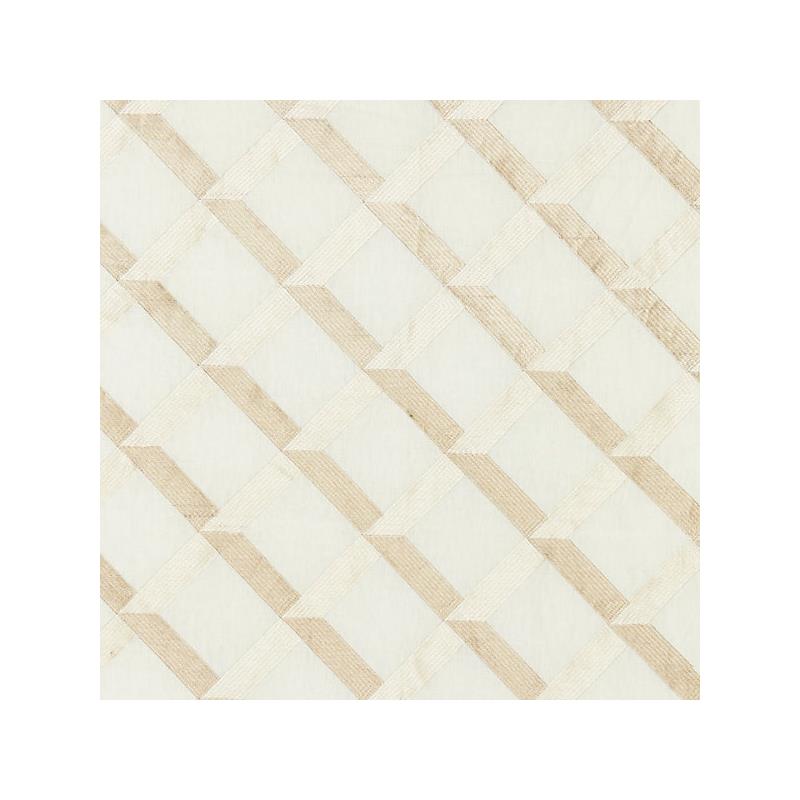 Sample 27090-001 Lattice Embroidery, Alabaster - Scalamandre Fabric (SC 000127090)