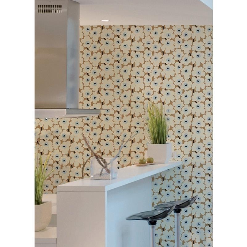 MKS4495 Marimekko Beige Pieni Unikko Peel &amp; Stick Wallpaper by NuWallpaper4