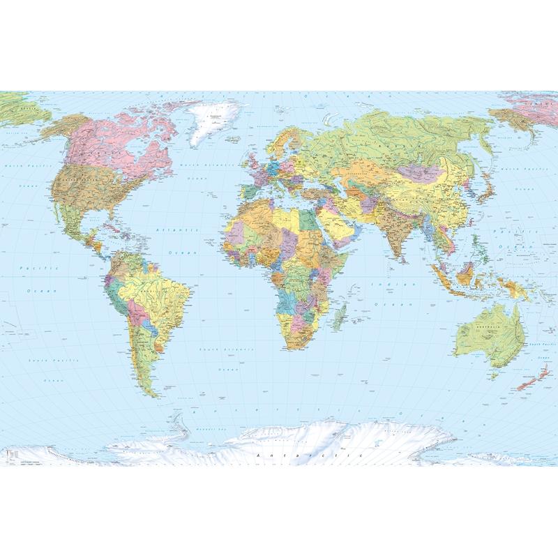 XXL4-038 Colours  World Map Mural by Brewster,XXL4-038 Colours  World Map Mural by Brewster2