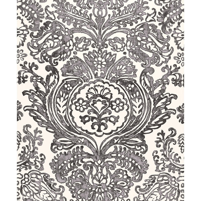 Purchase sample of 175091 Tremezzo Damask, Graphite by Schumacher Fabric