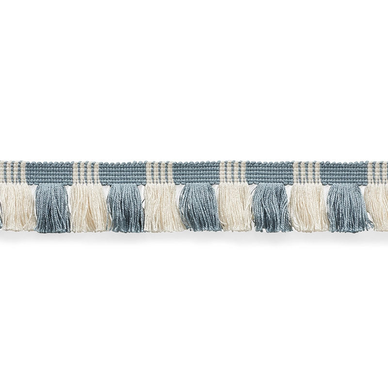 75361 | Juno Fringe, Sky & Ivory - Schumacher Fabric