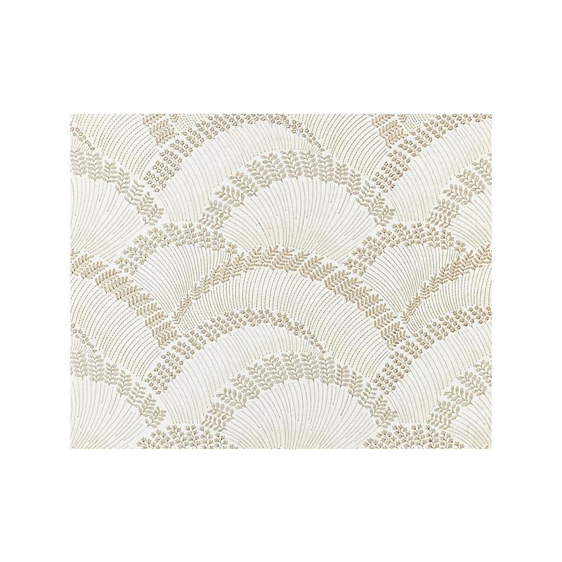 Sample SC 000127256 Lovegrass Embroidery, Latte by Scalamandre   Fabric