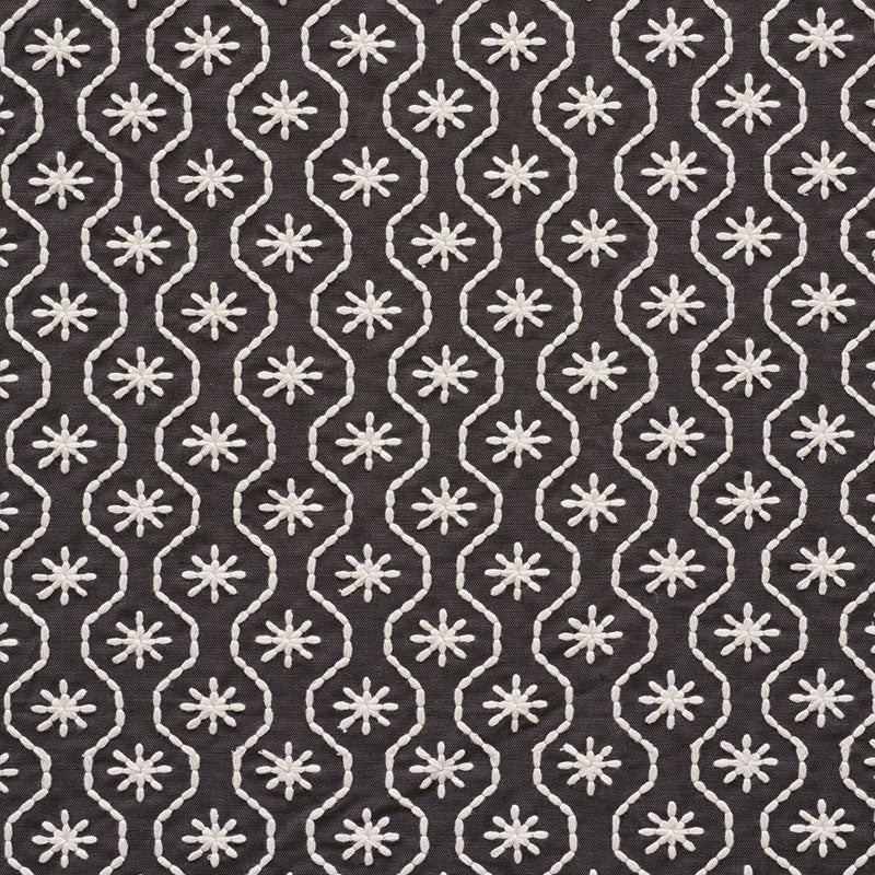 Purchase sample of 73493 Gigi Embroidery, Graphite by Schumacher Fabric
