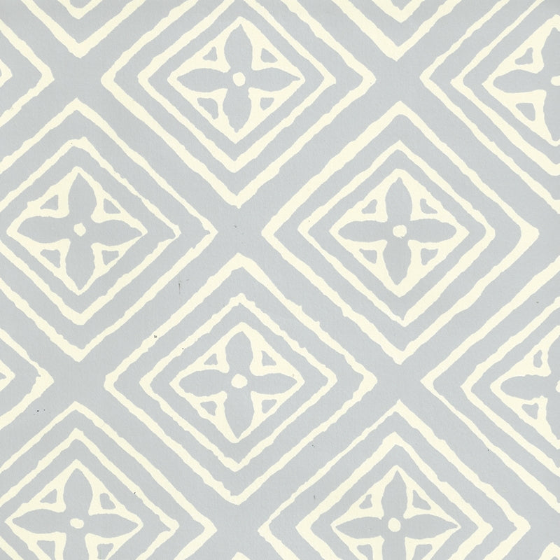 Sample 2490-22WP Fiorentina, Windsor Blue Off White by Quadrille Wallpaper