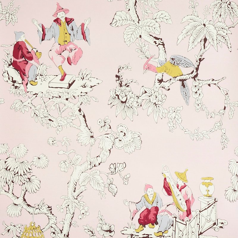 Save on 5011651 Chinoiserie Moderne Pink Schumacher Wallcovering Wallpaper