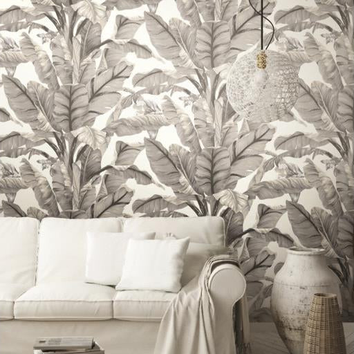 Order Psw1037Rl Tropics Botanical Black Peel And Stick Wallpaper