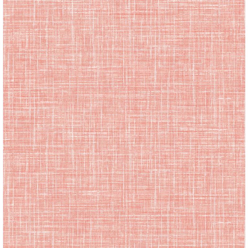 Save on 4081-26355 Happy Emerson Coral Faux Linen Coral A-Street Prints Wallpaper