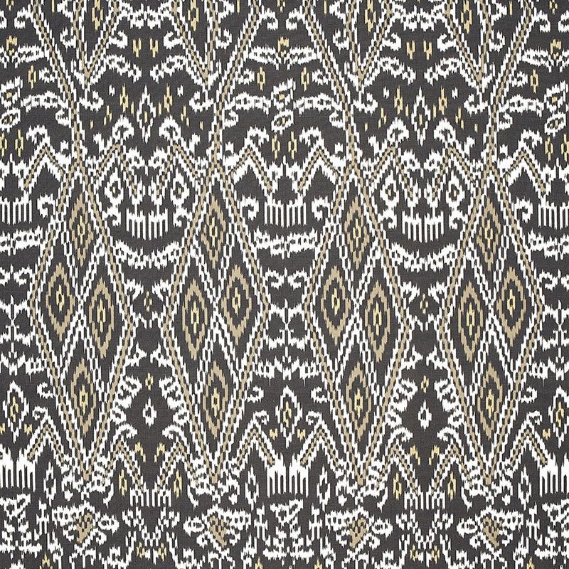 Purchase sample of 174750 Maya Ikat Print, Ash by Schumacher Fabric