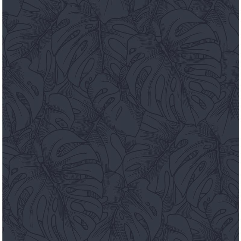 SLS3978 Scott Living Indigo Borneo Peel &amp; Stick Wallpaper by NuWallpaper