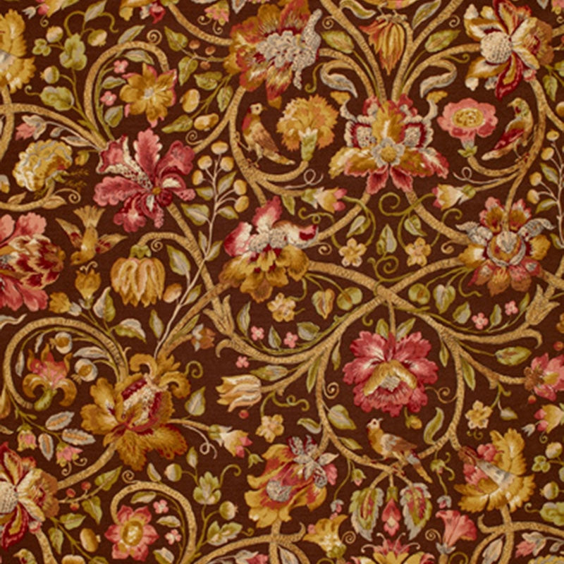 Acquire 172723 Fleurs De Touraine Mahogany by Schumacher Fabric