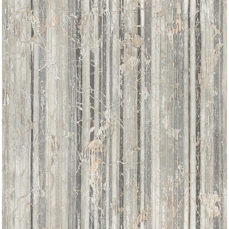 Select MW31100 Metalworks Gray Stripe by Seabrook Wallpaper