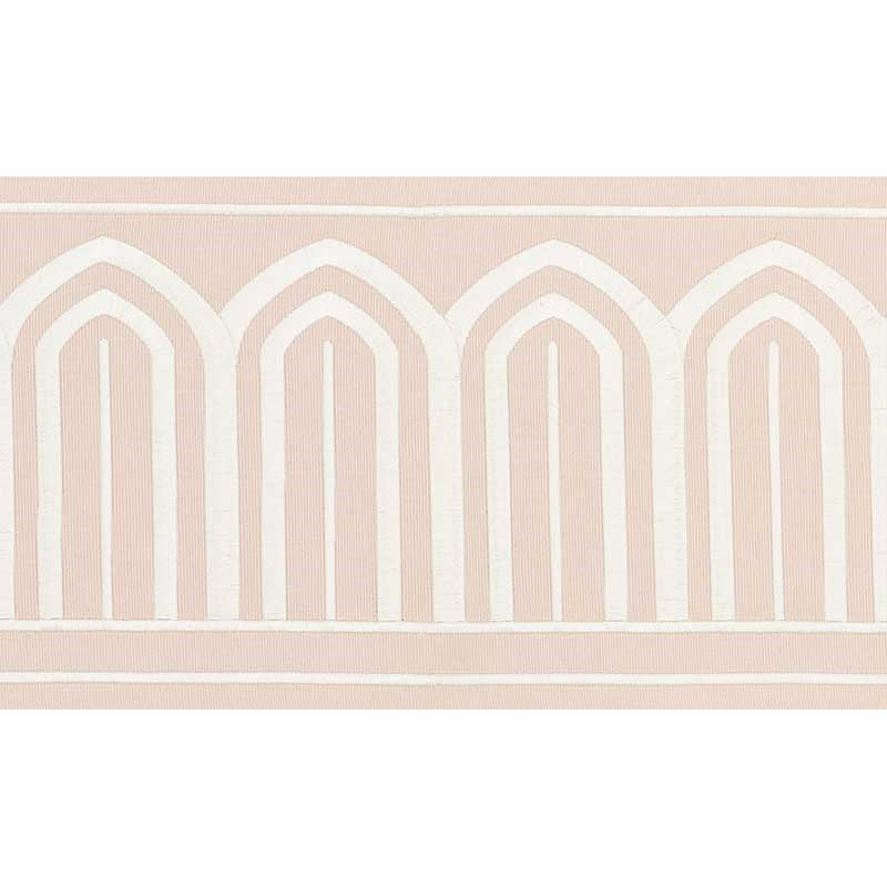 70774 | Arches Embroidered Tape Wide, Blush - Schumacher Fabric