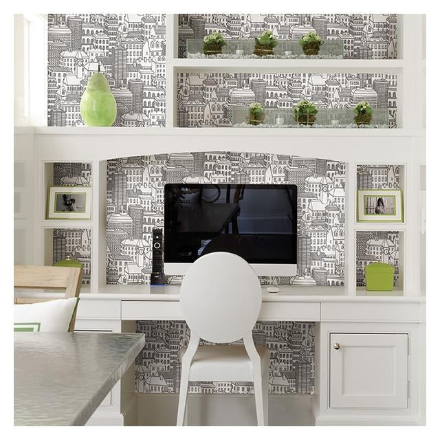 Purchase 2716-23806 Limelight White City A-Street Prints Wallpaper