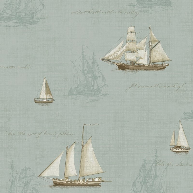 Search 4041-01704 Passport Andrew Seafoam Sailboat Wallpaper Seafoam by Advantage