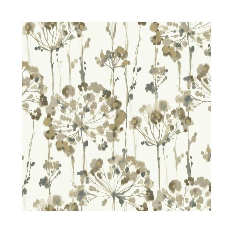 Sample - CN2103 Modern Artisan, Flourish color White, Floral by Candice Olson Wallpaper