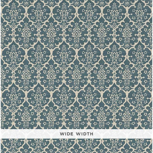 Search 5008035 Burley Peacock Blue Schumacher Wallpaper