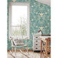 Select 2999-24111 Annelie Ostanskar Turquoise Retro Floral Turquoise A-Street Prints Wallpaper