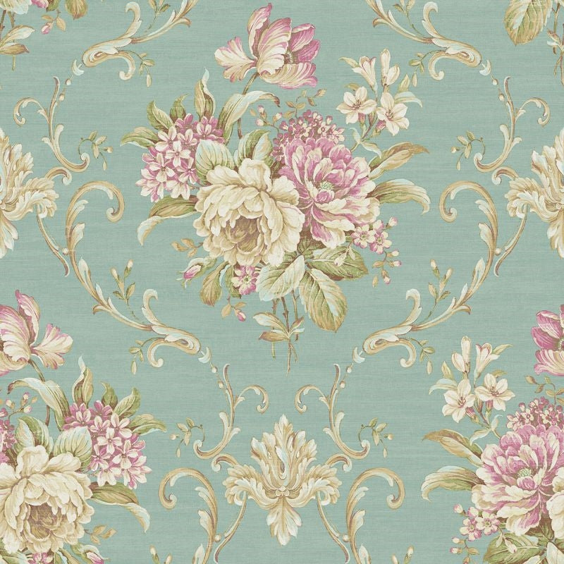 Buy RV20002 Summer Park Floral Cameo by Wallquest Wallpaper
