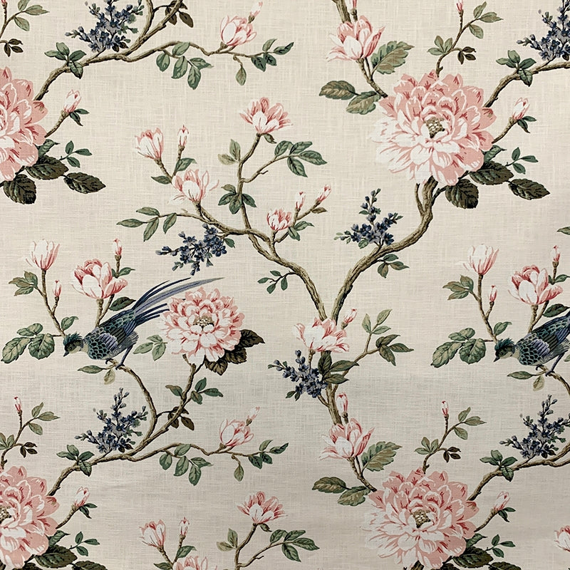 Sample 10257 Blooming Rosa, Blue, Off White/Ivory, Pink by Magnolia Fabric