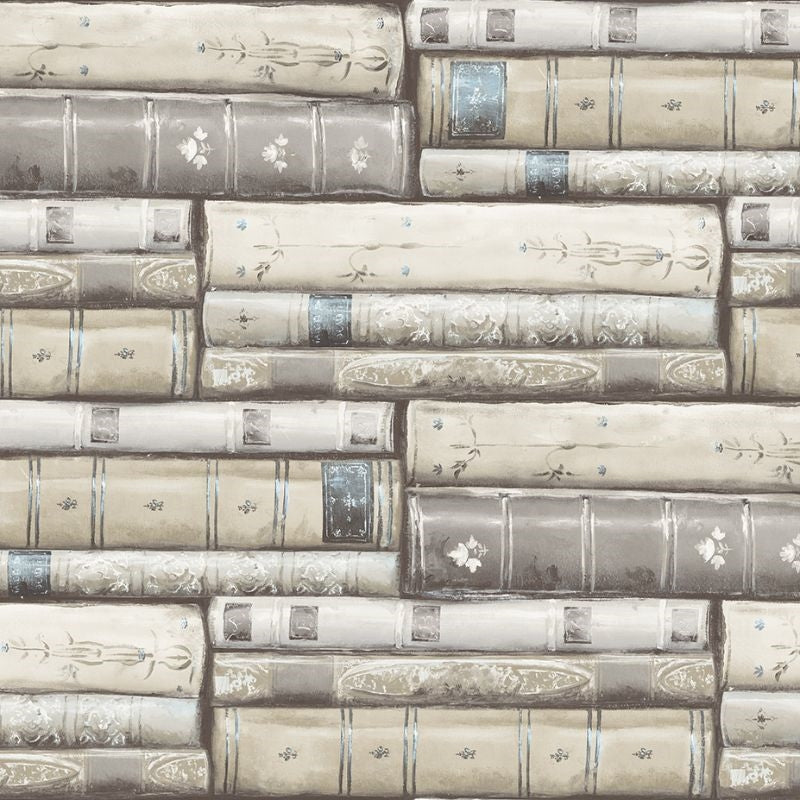 Search MV81808 Vintage Home 2 Stacked Books by Wallquest Wallpaper