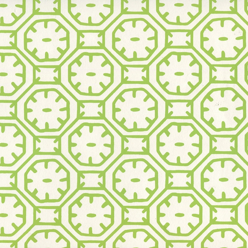 Order 8150WP-05 Ceylon Batik Jungle Green On Almost White by Quadrille Wallpaper