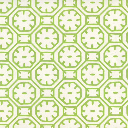 Order 8150WP-05 Ceylon Batik Jungle Green On Almost White by Quadrille Wallpaper