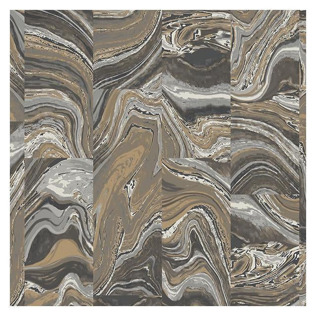 Buy G67975 Organic Textures Metallic Agate Tile Wallpaper by Norwall Wallpaper