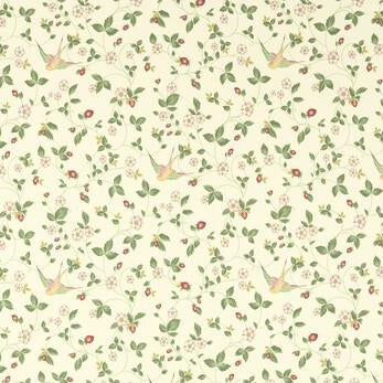 Buy F1606/03 Wild Strawberry Ivory Linen Animal/Insects by Clarke And Clarke Fabric