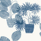 Buy 4014-87559 Seychelles Aida Blue Potted Plant Wallpaper Blue A-Street Prints Wallpaper