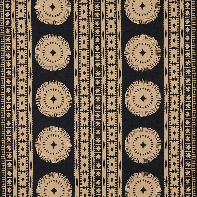 Purchase sample of 175840 Bora Bora Print, Lava Black by Schumacher Fabric