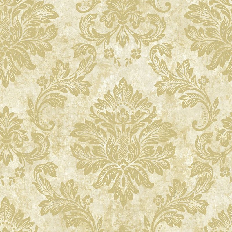 Acquire DV50005 Villa D'Este Leaf Damask by Wallquest Wallpaper