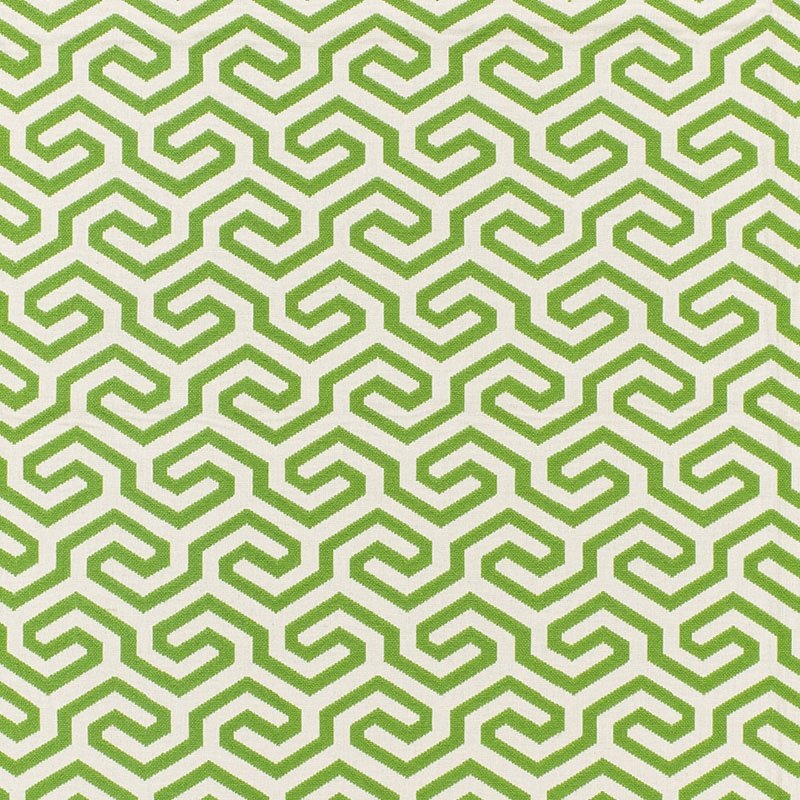 Purchase sample of 66883 Ming Fret, Grass by Schumacher Fabric