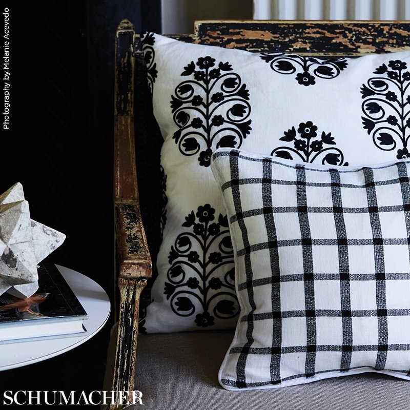 Acquire 72090 Talitha Embroidery Blackwork Schumacher