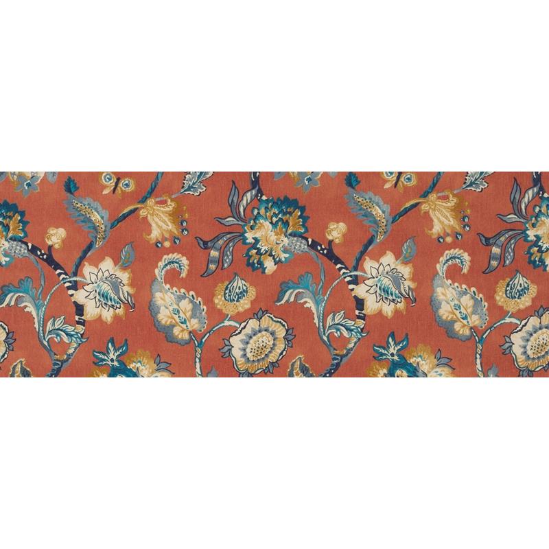 519045 | Eastern Floral | Persimmon - Robert Allen Home Fabric