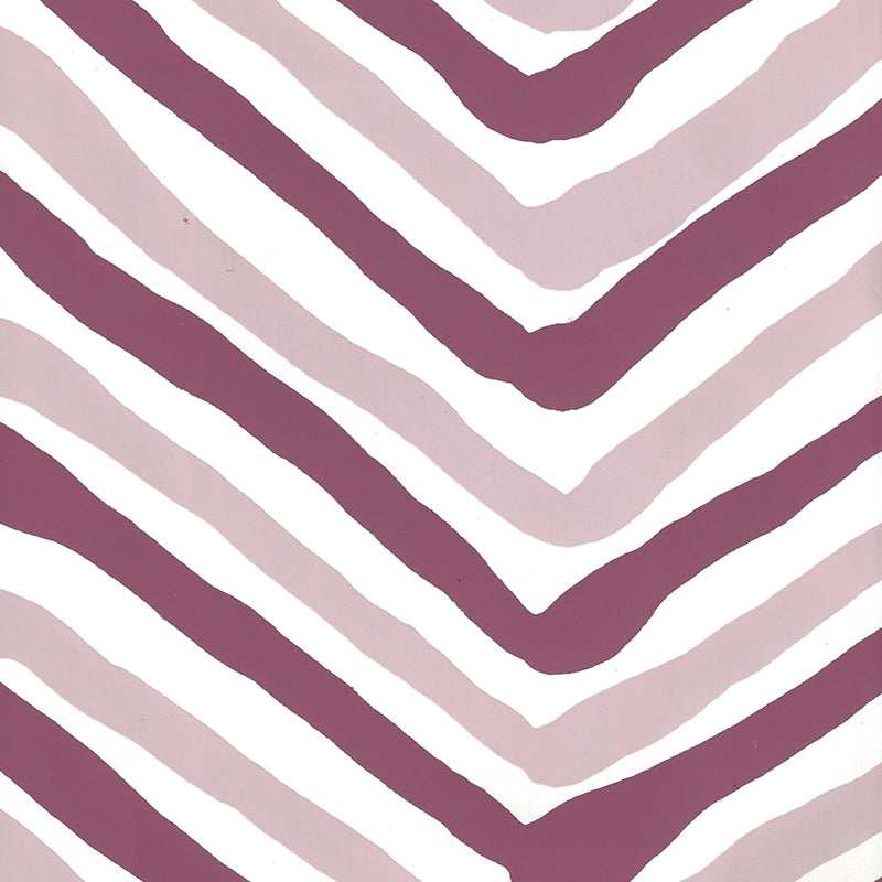 Sample AP950-06 Zig Zag Multi Color, Lavender Purple on Almost White by Quadrille Wallpaper