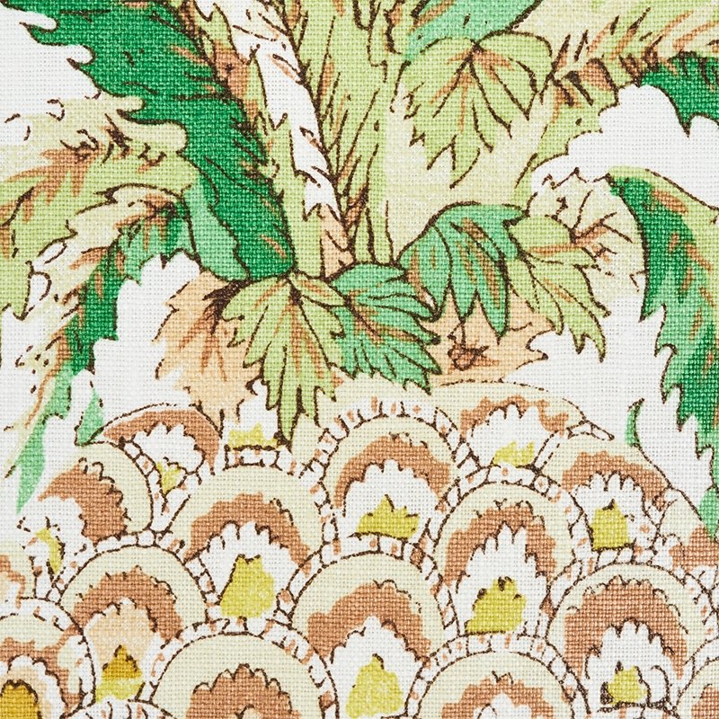 Acquire 178800 Pineapples Chintz Ivory Schumacher Fabric