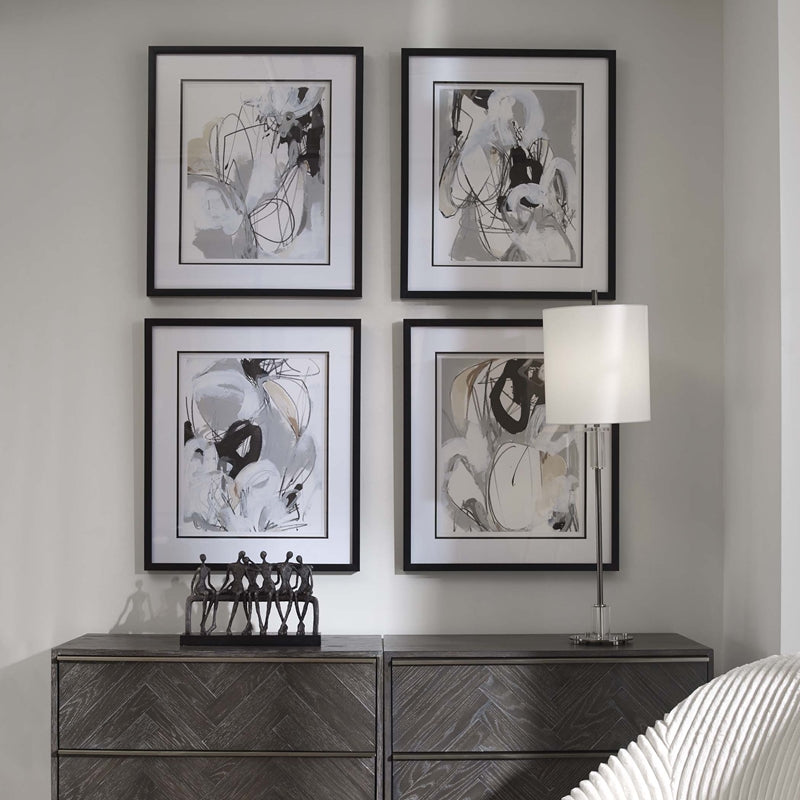 41419 | Uttermost Tangled Threads Abstract Framed Prints, S/4 - Uttermost