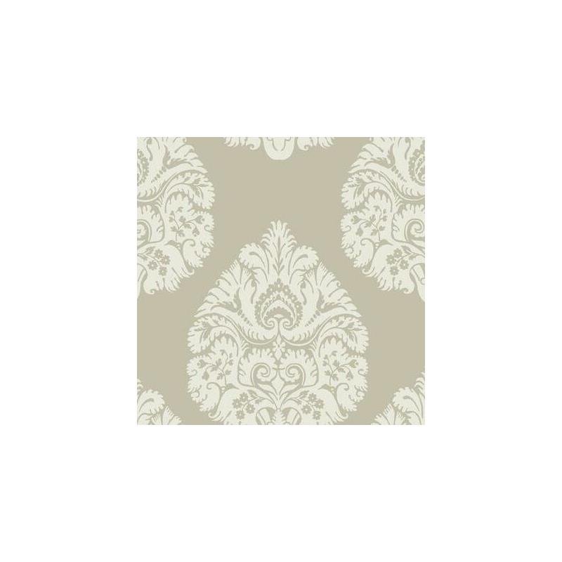 Sample KT2142 Ronald Redding 24 Karat, Teardrop Damask Wallpaper Beige by Ronald Redding