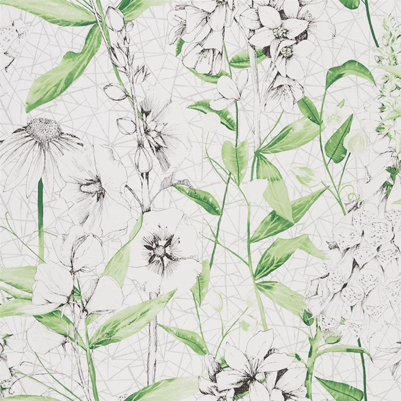 Sample PDG1050-01 Emilie Emerald by Designer Guild Wallpaper