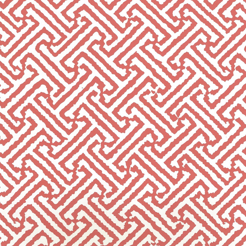 Sample 6890WP-14 Java Java, New Shrimp on Almost White by Quadrille Wallpaper