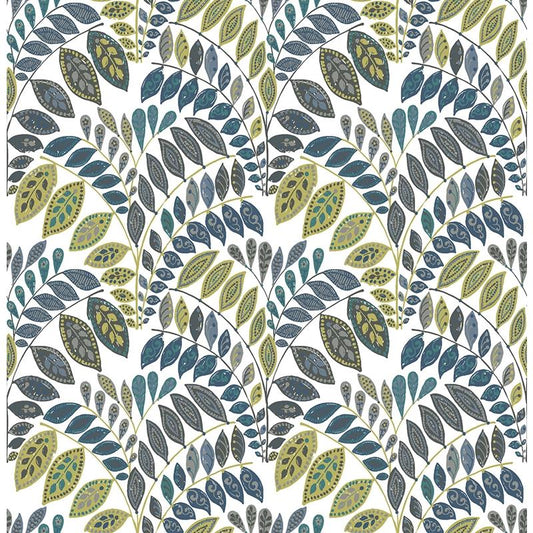 Search 2821-25142 Folklore. Fiddlehead Green A-Street Wallpaper