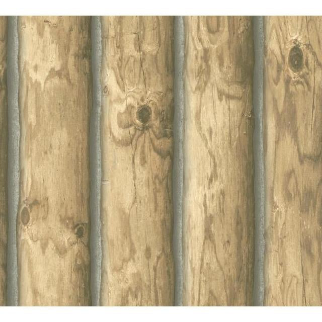 Find CH7977 Rustic Living Mountain Logs color Beiges Country by York Wallpaper